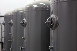 Close-up of compressed air canisters.