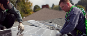 Contractors installing solar