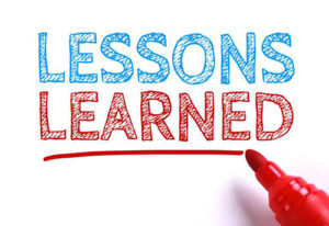 Image showing the words "Lessons Learned"